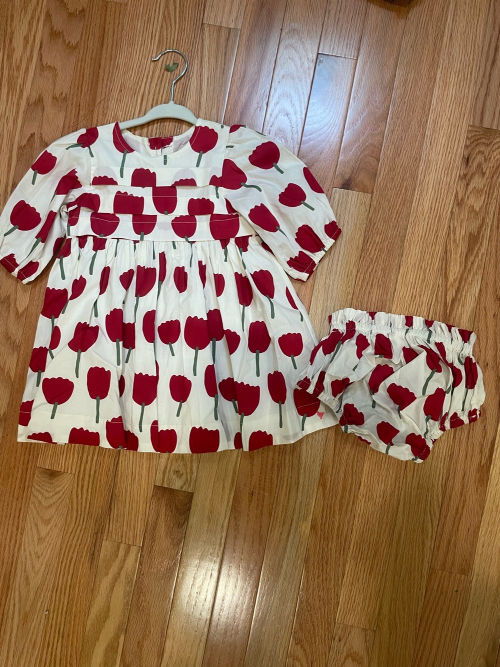 Pink Chicken White and Red Tulip Skort Set